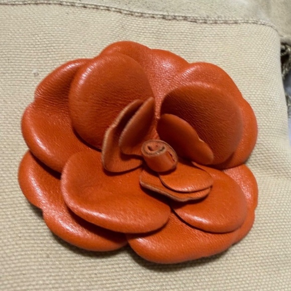 Chanel Fishnet Rope Coco Mark Camellia Tote Handbag Canvas Leather Beige - Picture 2 of 11